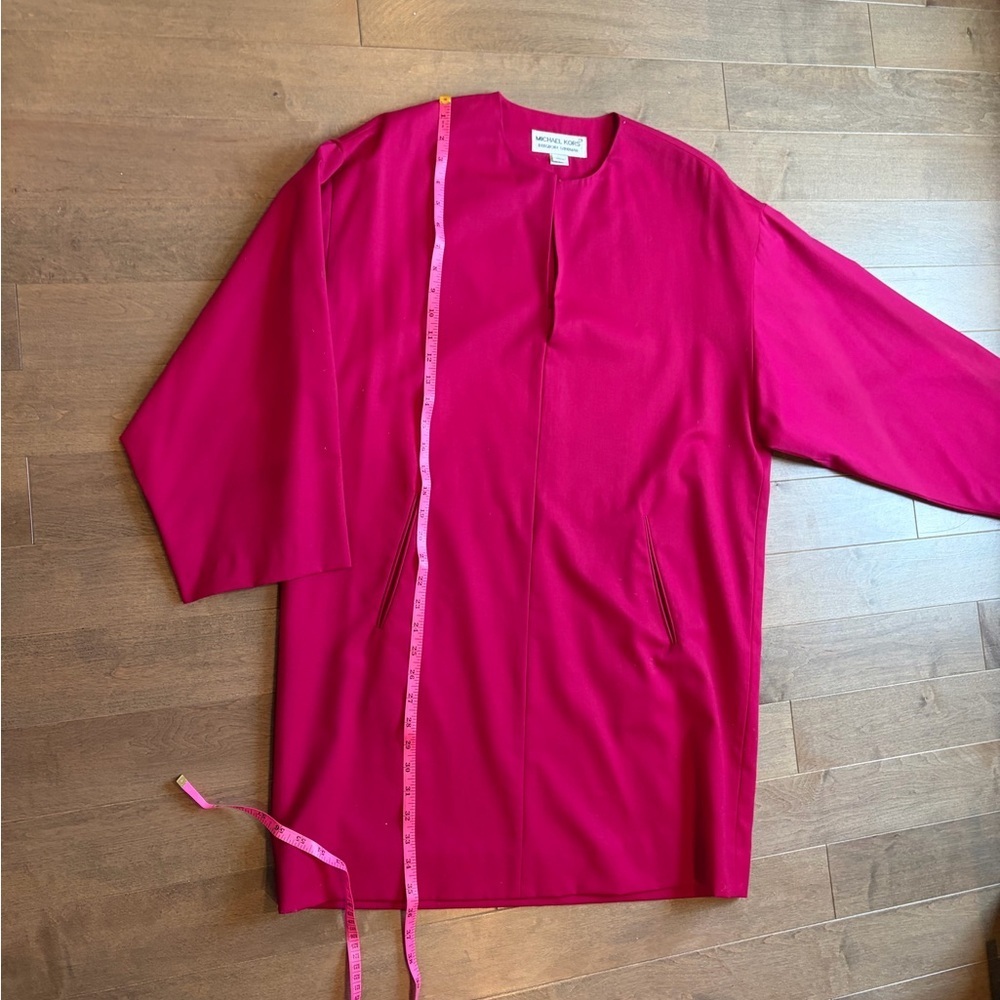Michael Kors Bergdorf Goodman Fuchsia Cape Wool Dress size PL - Picture 5 of 7
